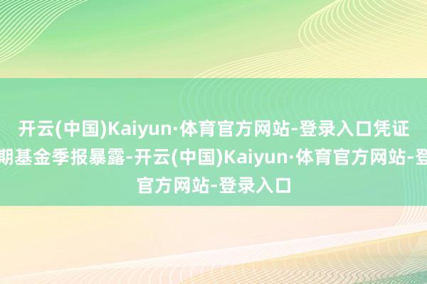 开云(中国)Kaiyun·体育官方网站-登录入口凭证最新一期基金季报暴露-开云(中国)Kaiyun·体育官方网站-登录入口