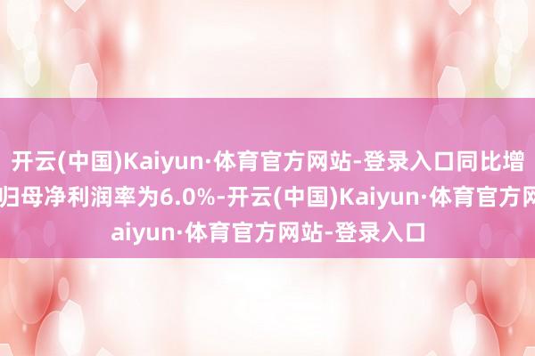 开云(中国)Kaiyun·体育官方网站-登录入口同比增长138.9%；归母净利润率为6.0%-开云(中国)Kaiyun·体育官方网站-登录入口