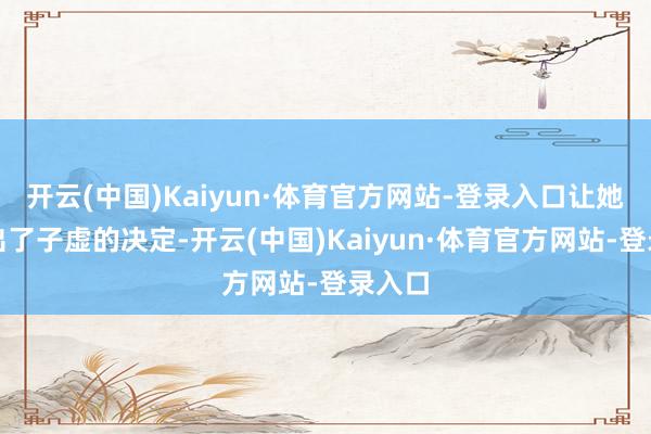 开云(中国)Kaiyun·体育官方网站-登录入口让她作念出了子虚的决定-开云(中国)Kaiyun·体育官方网站-登录入口
