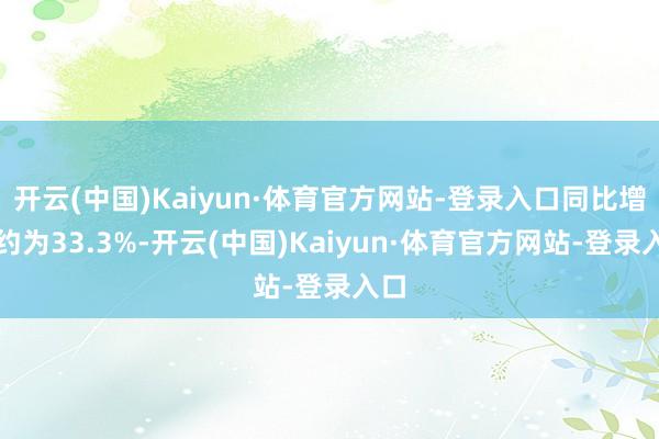 开云(中国)Kaiyun·体育官方网站-登录入口同比增速约为33.3%-开云(中国)Kaiyun·体育官方网站-登录入口