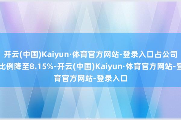 开云(中国)Kaiyun·体育官方网站-登录入口占公司总股本比例降至8.15%-开云(中国)Kaiyun·体育官方网站-登录入口
