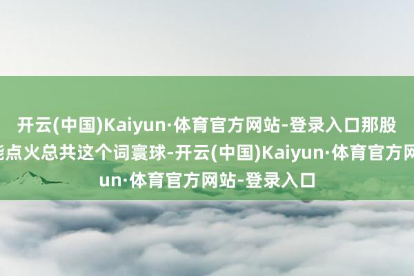 开云(中国)Kaiyun·体育官方网站-登录入口那股子冲劲仿佛能点火总共这个词寰球-开云(中国)Kaiyun·体育官方网站-登录入口