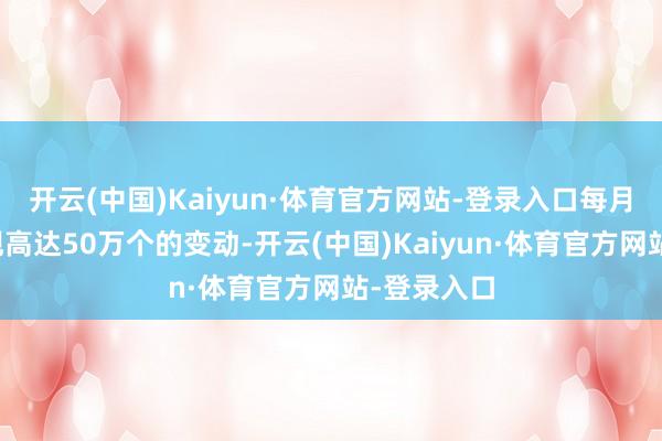 开云(中国)Kaiyun·体育官方网站-登录入口每月可能会出现高达50万个的变动-开云(中国)Kaiyun·体育官方网站-登录入口