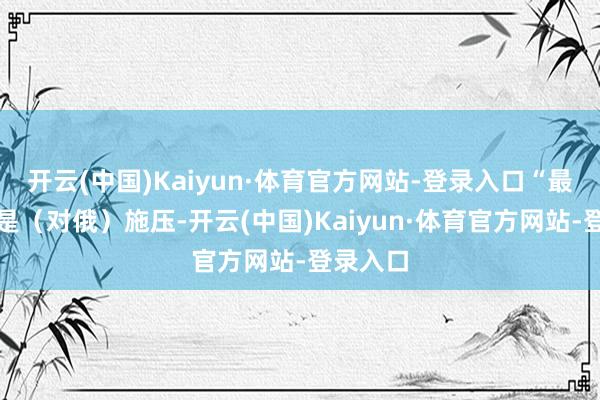 开云(中国)Kaiyun·体育官方网站-登录入口“最伏击的是（对俄）施压-开云(中国)Kaiyun·体育官方网站-登录入口
