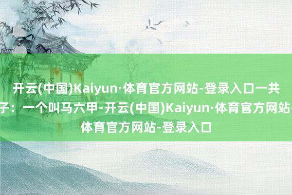开云(中国)Kaiyun·体育官方网站-登录入口一共有两个孙子:一个叫马六甲-开云(中国)Kaiyun·体育官方网站-登录入口